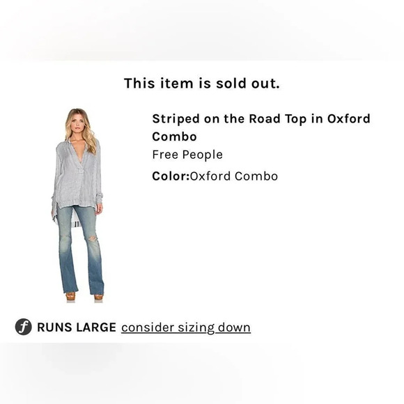 EUC Free People V neck Striped tunic on the road striped Oxford small - Picture 2 of 7